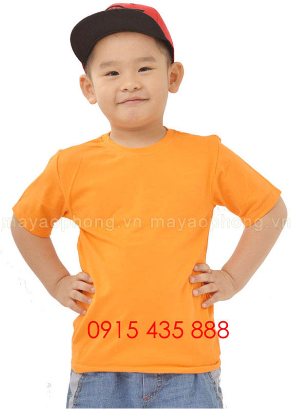 Áo phông trẻ em cổ tròn - Màu cam | Ao phong tre em co tron mau cam